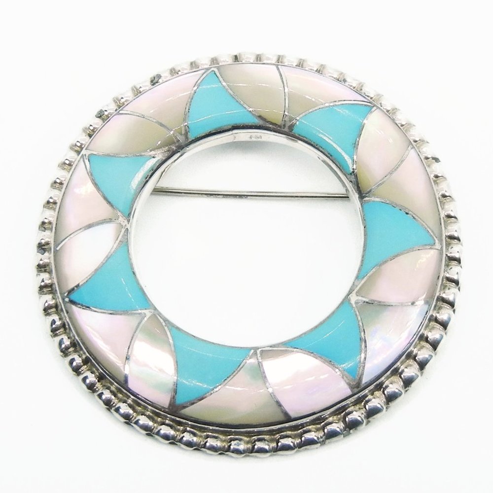 Orlinda Natewa Zuni Sterling Silver Brooch Pendant